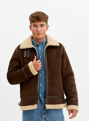 BRADLEY | Aviator vegan shearling jacket