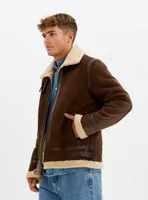 BRADLEY | Aviator vegan shearling jacket