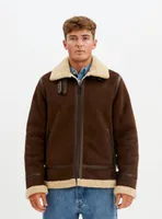 BRADLEY | Aviator vegan shearling jacket