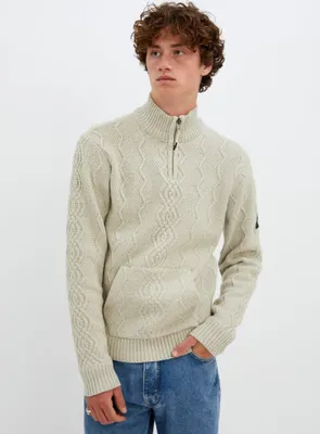 SIMEON | Recycled mock zip sweater