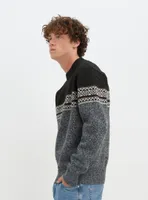 SEBASTIAN | Jacquard crew neck sweater