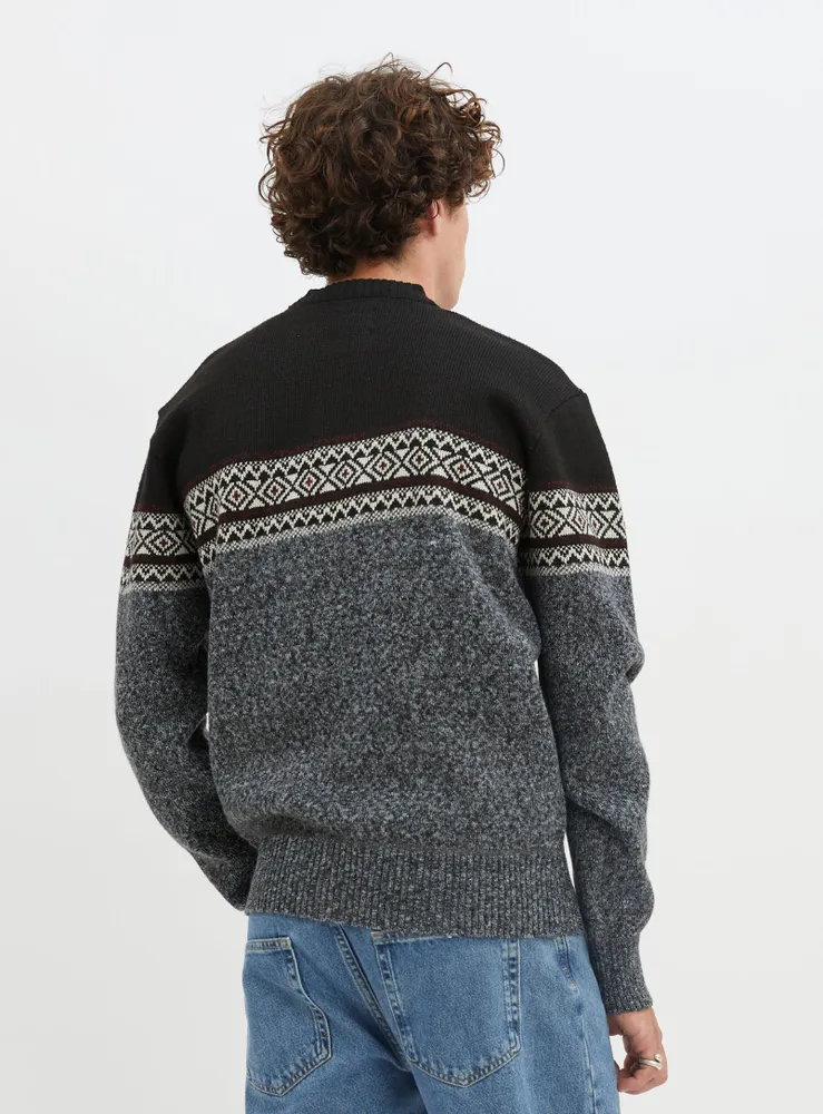 SEBASTIAN | Jacquard crew neck sweater