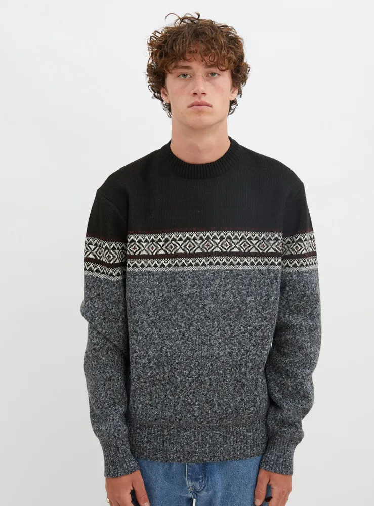 SEBASTIAN | Jacquard crew neck sweater