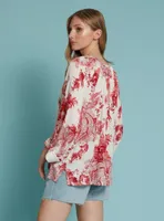 TILA | Red and white floral blouse