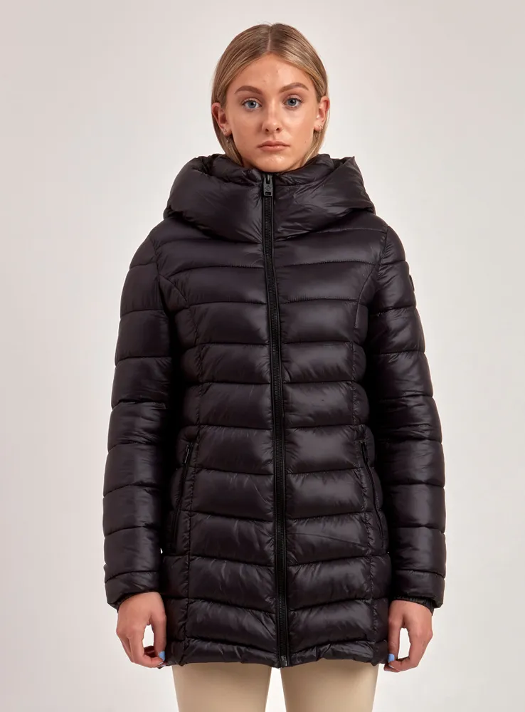 CLAUDIA | LONG MID-WEIGHT PUFFER COAT-BLACK