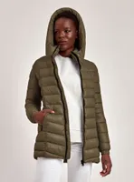 CLAUDIA | LONG MID-WEIGHT PUFFER COAT-ARMY