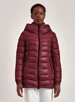 CLAUDIA | LONG MID-WEIGHT PUFFER COAT-CURRANT