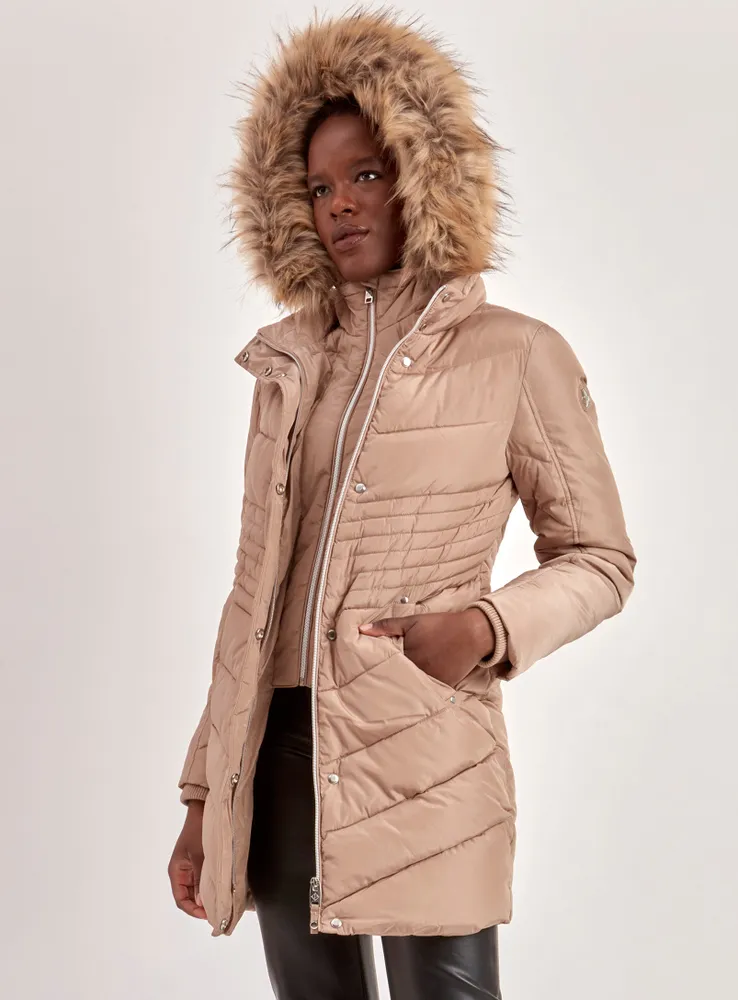 QUILTED JACKET-LATTE