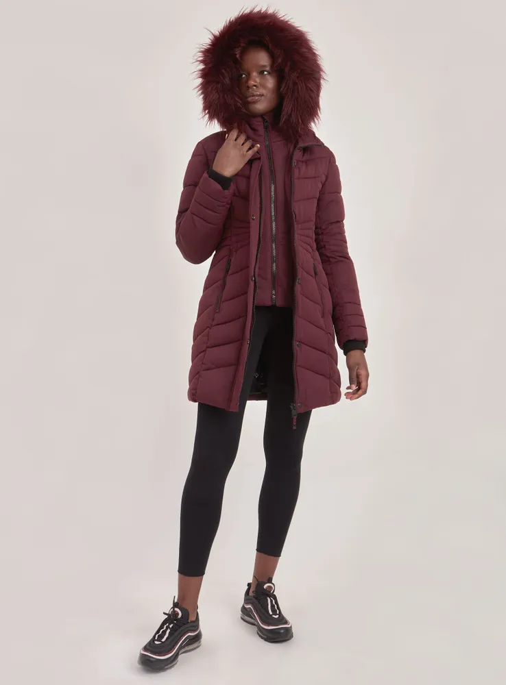 EMILY | PARKA JACKET WITH FAUX-FUR TRIM (-35°C)-CURRANT