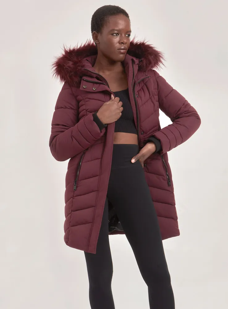 EMILY | PARKA JACKET WITH FAUX-FUR TRIM (-35°C)-CURRANT