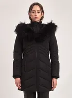 OLYMPIA | PARKA JACKET VEGAN-FUR TRIM (-35°C)-BLACK