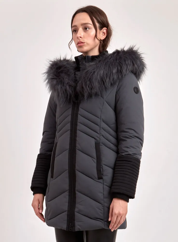 OLYMPIA | PARKA JACKET VEGAN-FUR TRIM (-35°C)-FOG