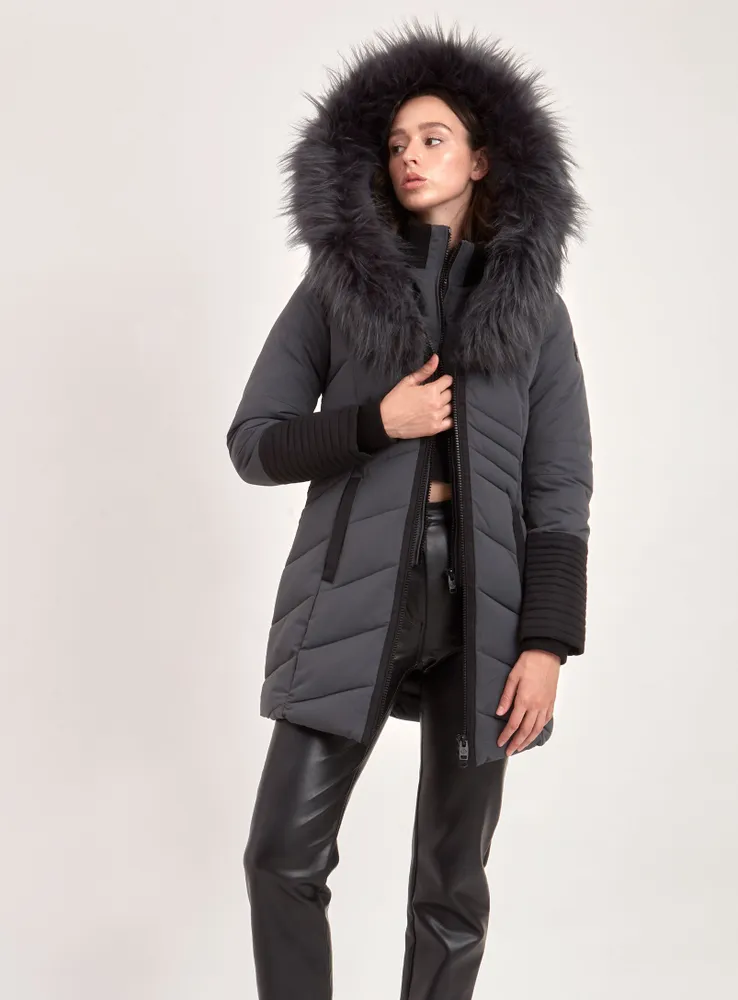 OLYMPIA | PARKA JACKET VEGAN-FUR TRIM (-35°C)-FOG