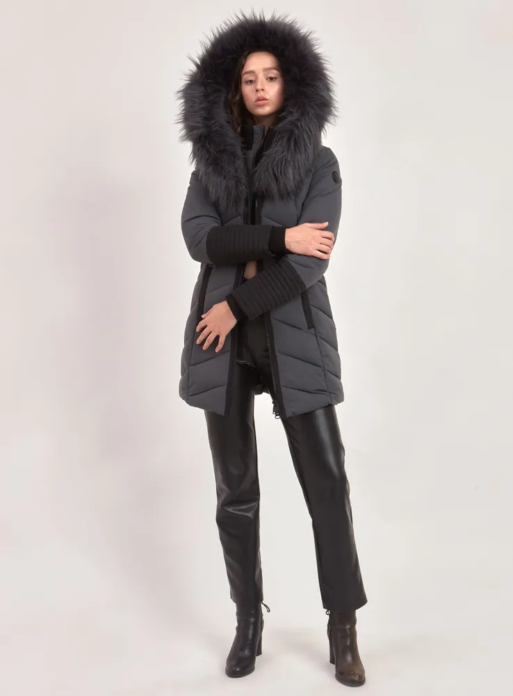 OLYMPIA | PARKA JACKET VEGAN-FUR TRIM (-35°C)-FOG