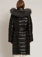 ELODIE |Maxi-length belted hooded puffer jacket