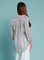 PILA | Striped button front blouse