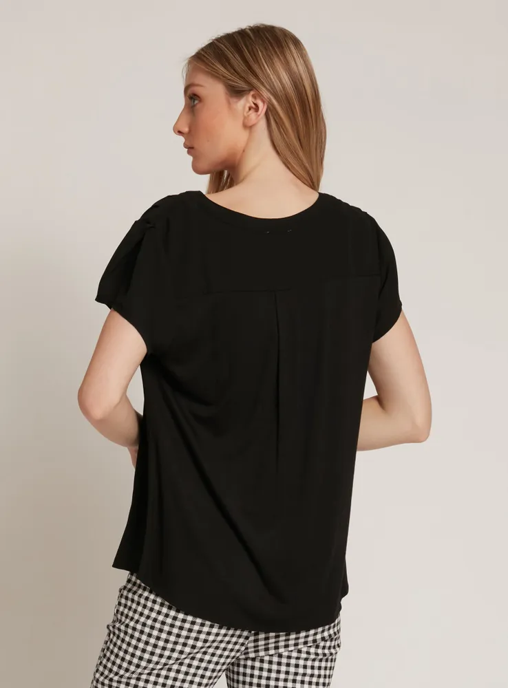 ZELA | Cap sleeve button front blouse