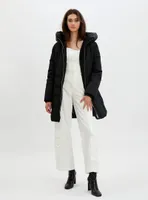 RACHELLE | Long puffer with elastic belt