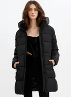 JOSEPHINE | Mid length zip front puffer jacket