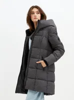 JOSEPHINA | Mid length zip front puffer jacket