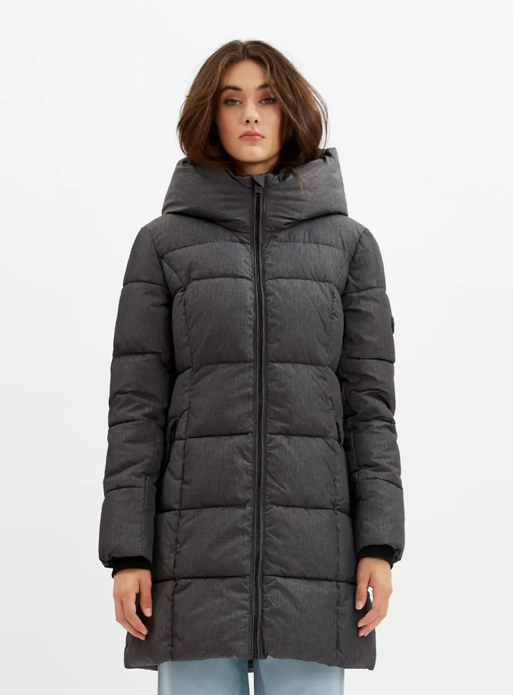 JOSEPHINA | Mid length zip front puffer jacket