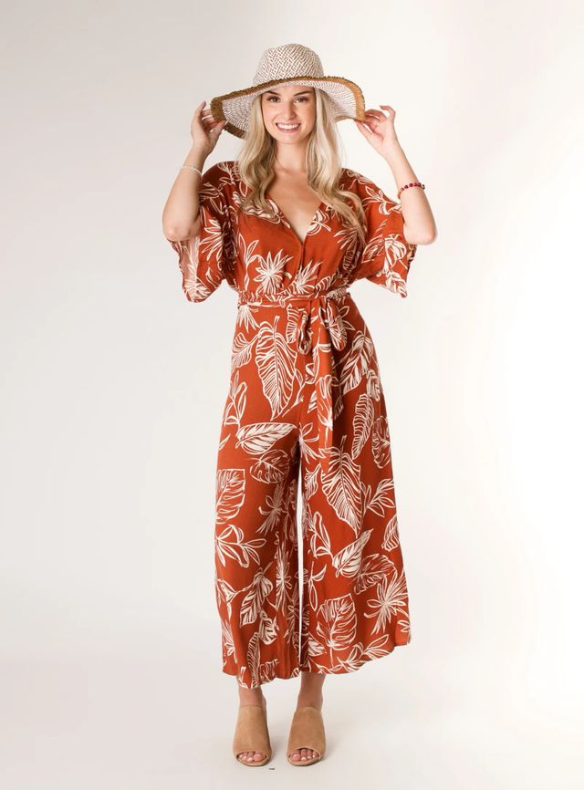 LAMA  Wide leg floral Jumpsuit – Point Zero