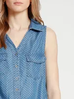 MARA | Sleeveless button front blouse