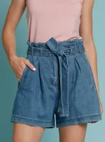 HALA | Belted denim shorts