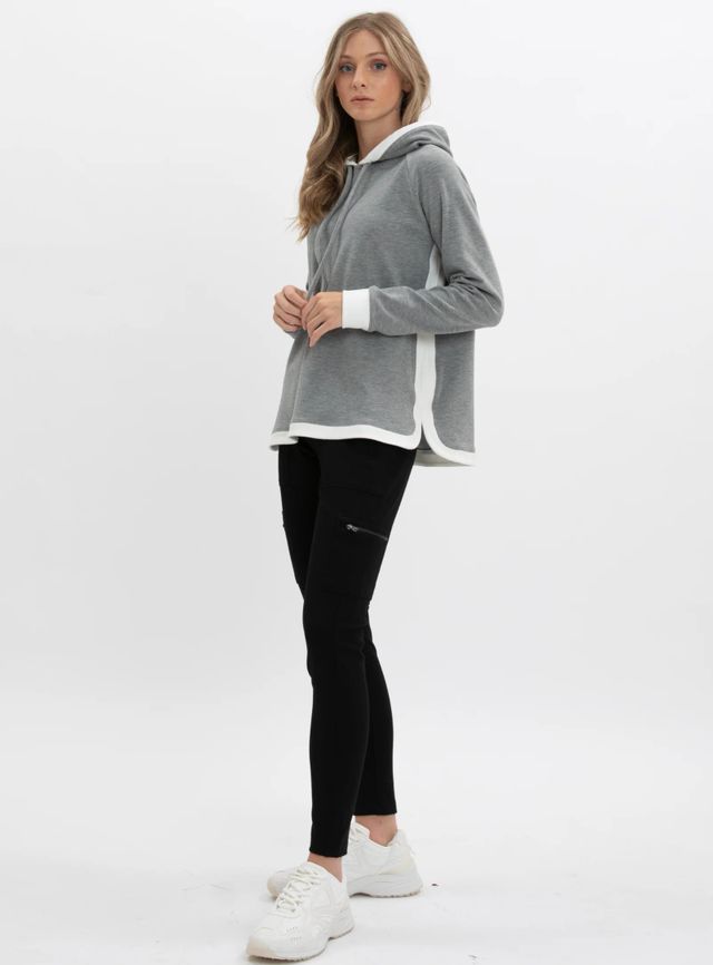 BLAIR | Hooded fleece sweatshirt with contrast