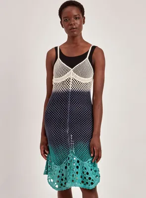 FAL| Crochet coloured knit dress