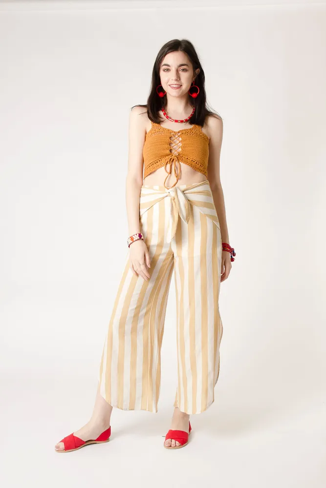 ELEX | Bold stripe cropped pants