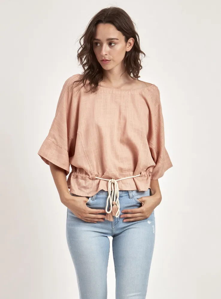 WRAP BLOUSE-BLUSH