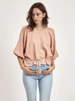 WRAP BLOUSE-BLUSH