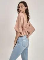 WRAP BLOUSE-BLUSH