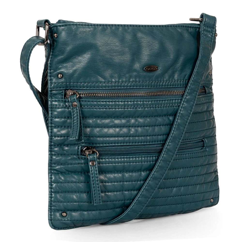 Petit sac à bandoulière multi-zip matelassé en similicuir