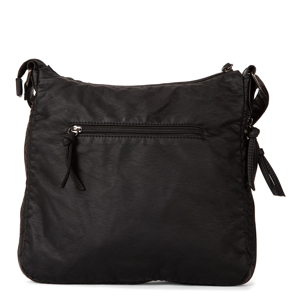 Sac à bandoulière extensible matelassé de taille moyenne avec poches avant