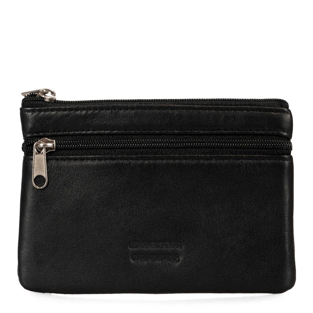 Basics Large Leather Front Zip Coin Case