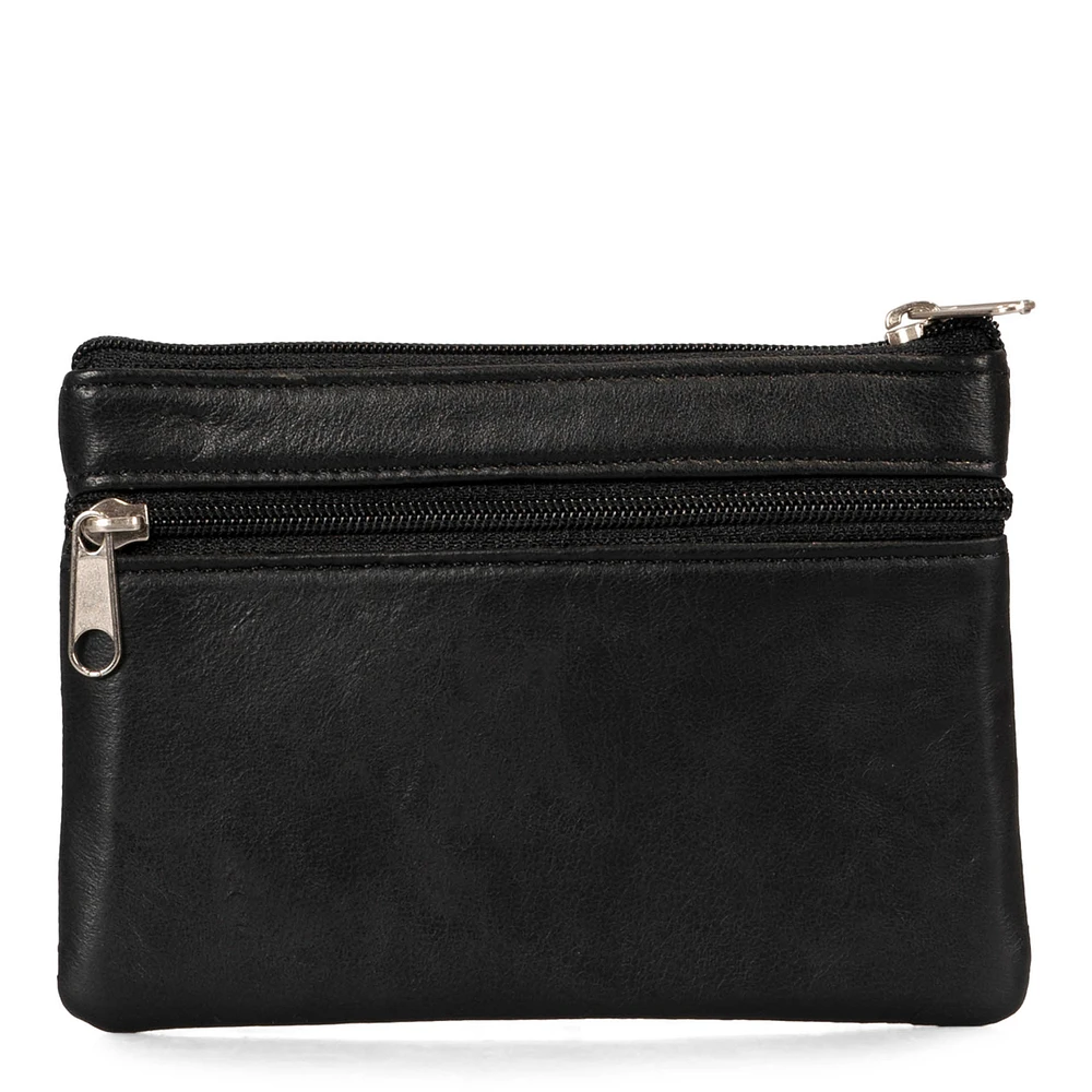 Basics Large Leather Front Zip Coin Case
