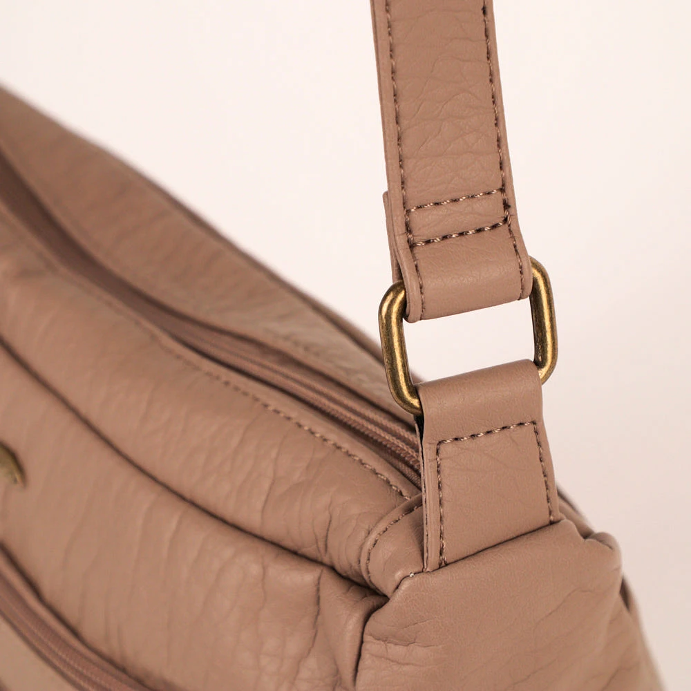 Pebbled N/S Crossbody Bag