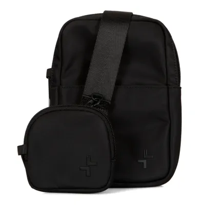 Basic Nylon Crossbody Bag and Pouch - Black