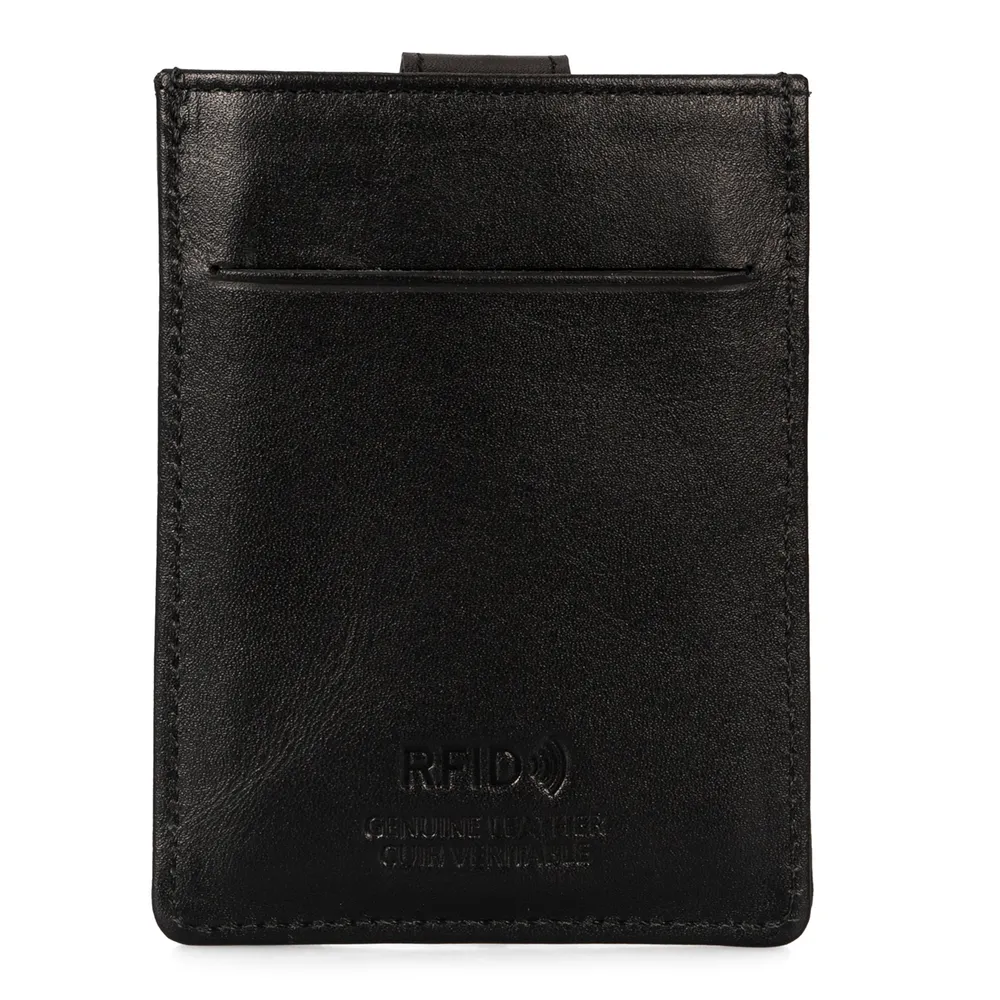 Minimalist RFID Pull-Up Credit Card Holder - Black