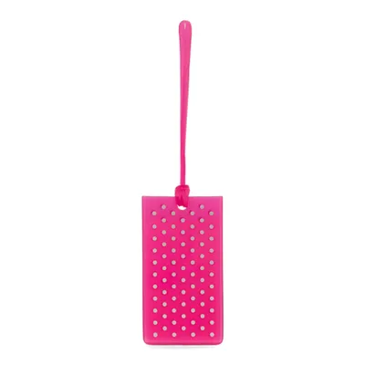 Polka Dot Jelly Luggage Tag - Pink