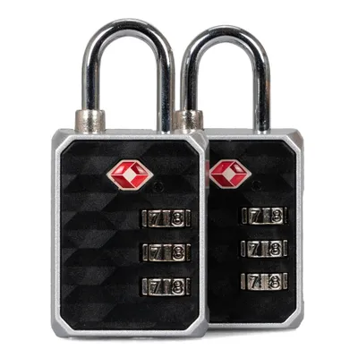 Set of 2 3-dial TSA Combination Locks - Black