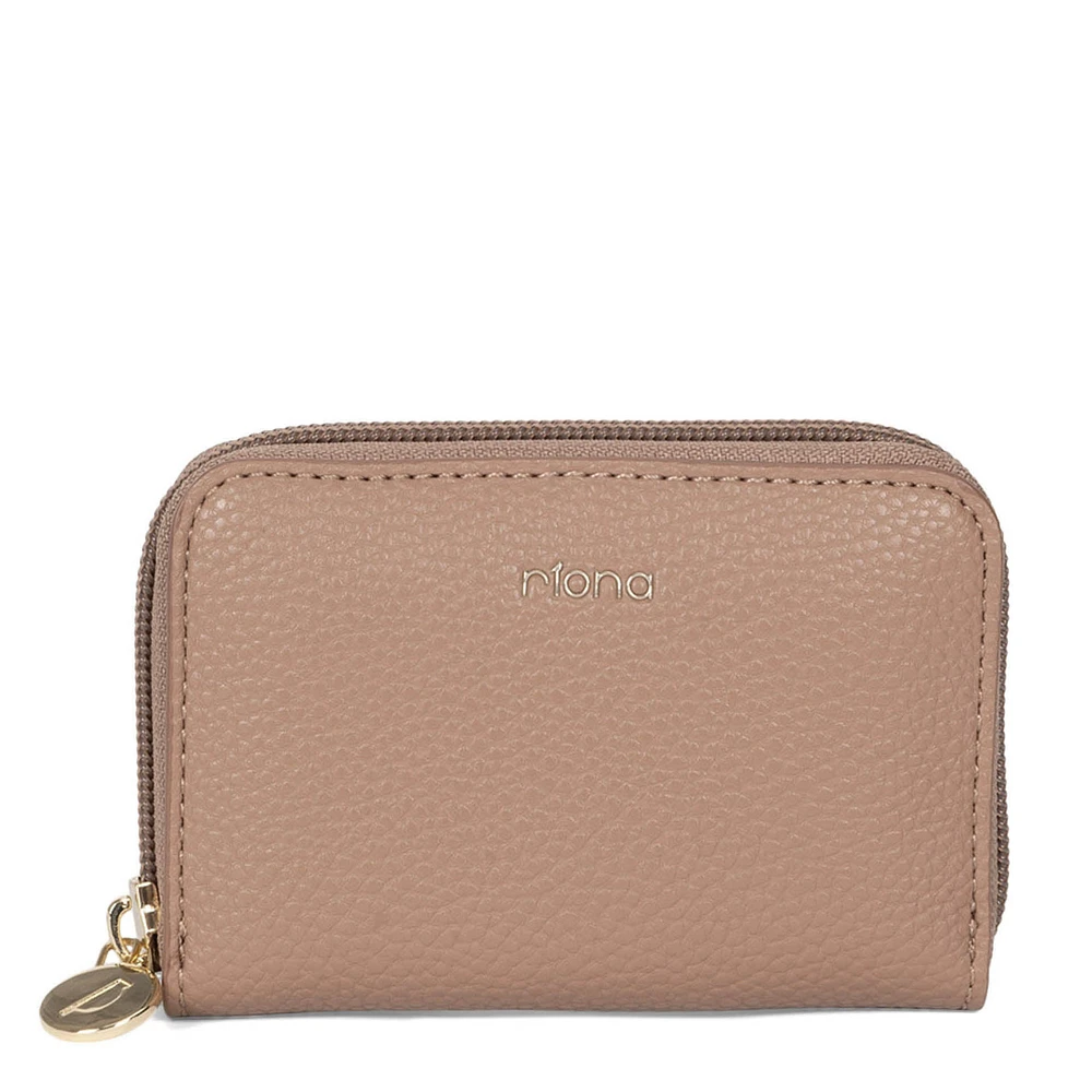 Riona Ketty Pebbled RFID Small Zip Around Taupe