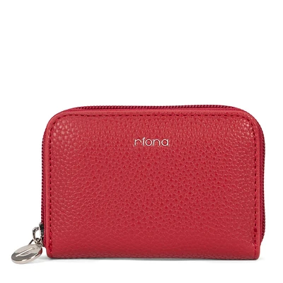 Petit sac à fermeture éclair RFID Pebbled Ketty de Riona, couleur taupe