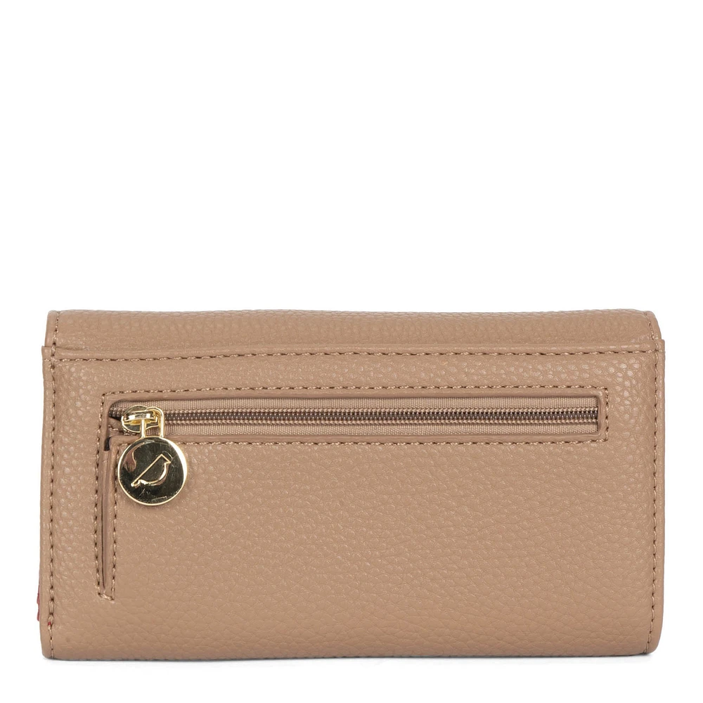 Riona Lucy Pebbled 2.0 RFID Small Flap Black & Red