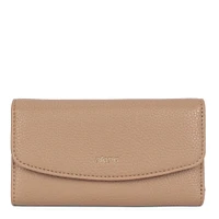 Riona Lucy Pebbled 2.0 RFID Small Flap Black & Red