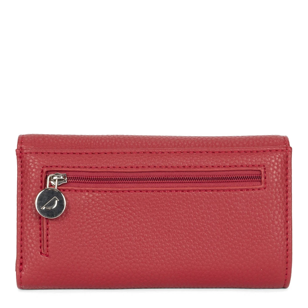 Riona Lucy Pebbled 2.0 RFID Small Flap Black & Red