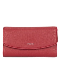 Riona Lucy Pebbled 2.0 RFID Small Flap Black & Red