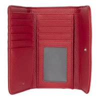 Riona Lucy Pebbled 2.0 RFID Small Flap Black & Red